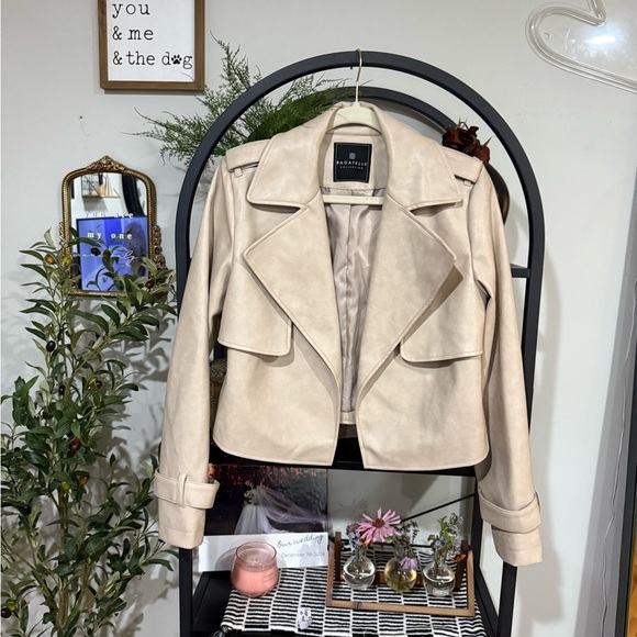 Bagatelle Cream faux Leather Jacket for Women size xs - Picture 2 of 8